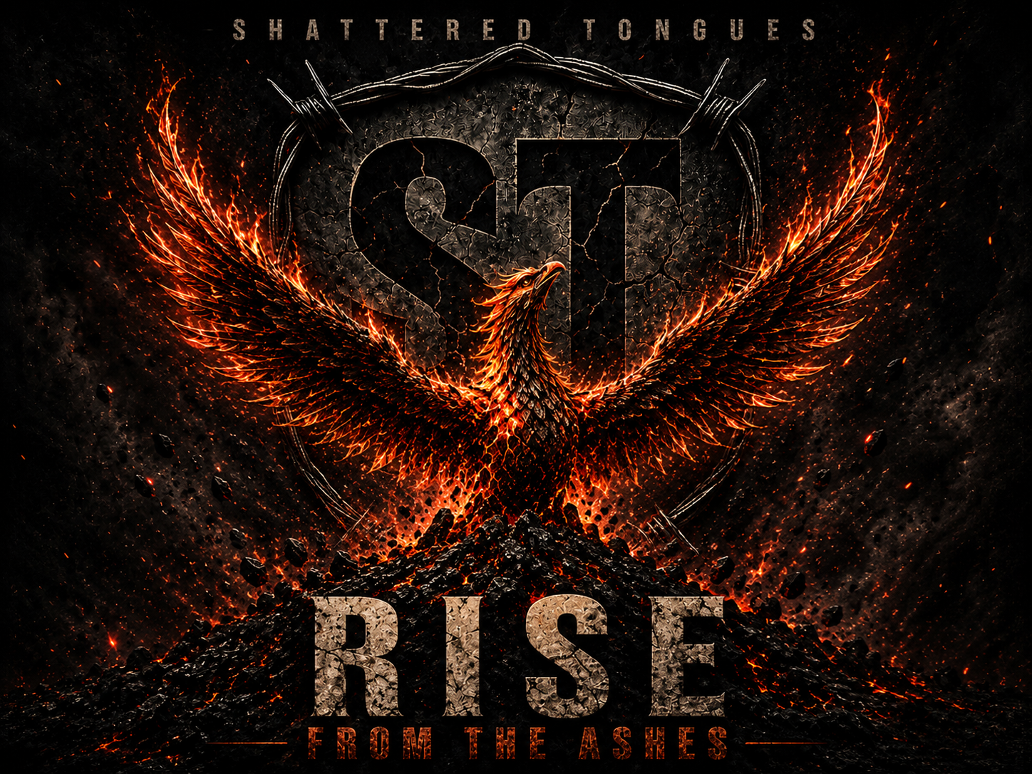 Rise From The Ashes digital single cover art by Shattered Tongues